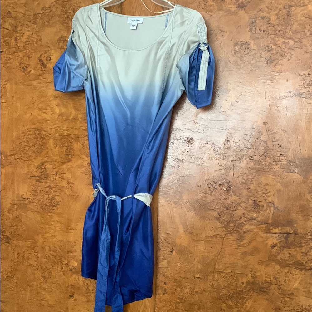 Calvin Klein Blue Puff Sleeve Sundress